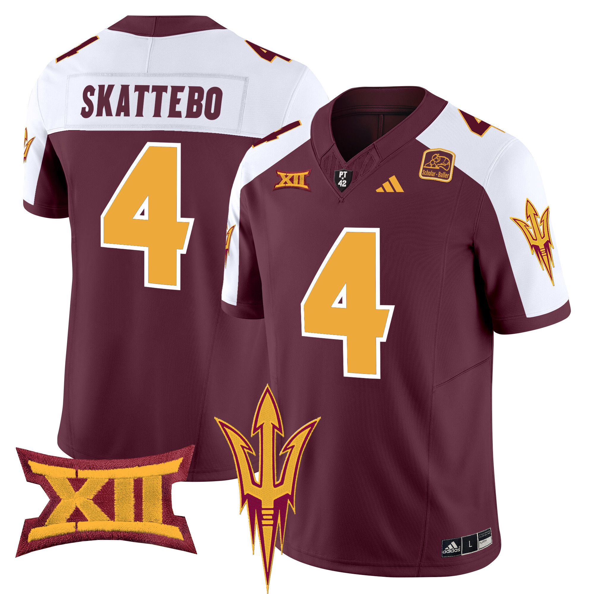 Men Arizona State Sun Devils 4 Skattebo Red 2024 Vapor Limited NCAA Jersey